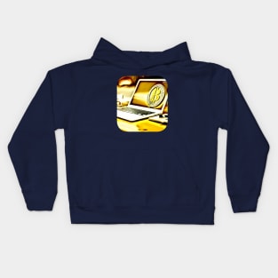 Bitcoin gold make money rounded Kids Hoodie